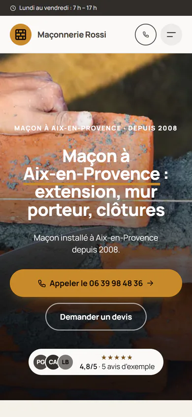 Maçonnerie Rossi, maçon à Aix-en-Provence